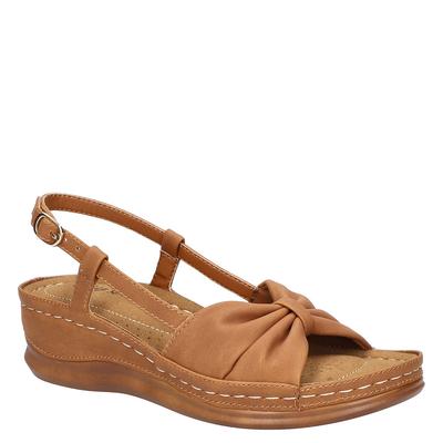Easy Street Women's Jupiter Comfort Buckle Slingback Sandals - Tan 9-1/2 - Bellso
